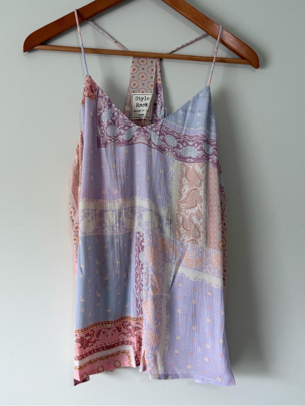 Style Rack Soft Pastel Patchwork Cami - Lavender & Peach - Picture 8 of 8